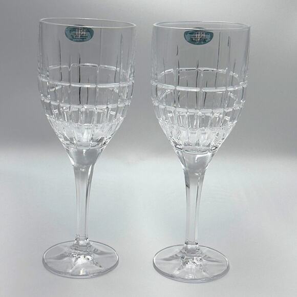 New Ralph Lauren Cocktail Party Two Crystal Glasses Wine Water Goblet Germany - Picture 5 of 8